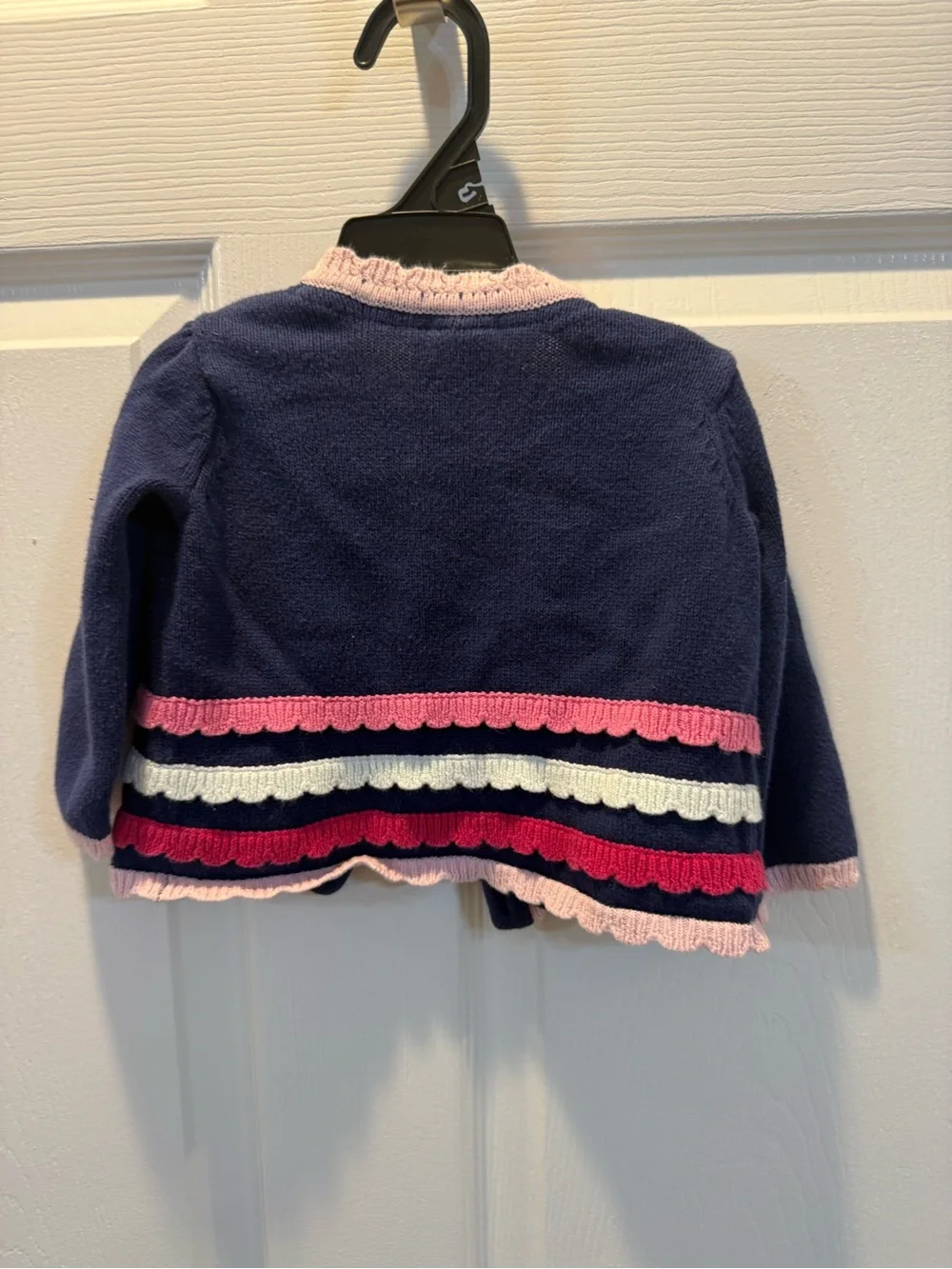 Gymboree Navy Cardigan with Pink & White Trim